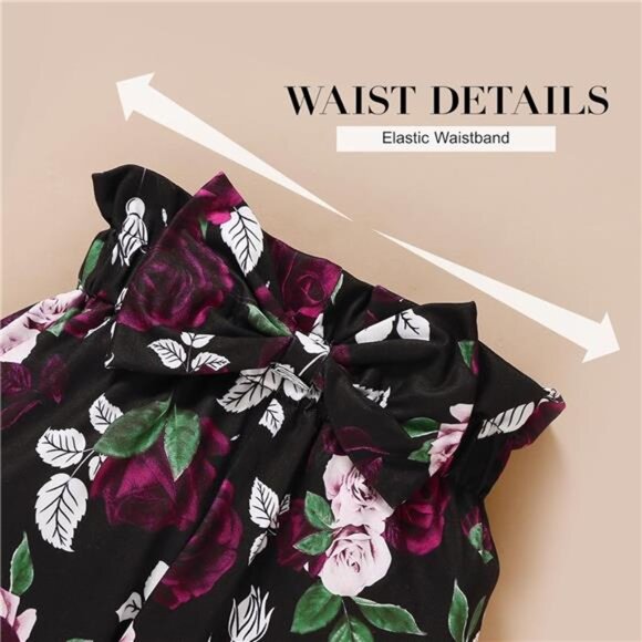 SANMIO Toddler Girl Clothes Outfits Cute Ruffle Sleeve Shirt Floral - Picture 6 of 7